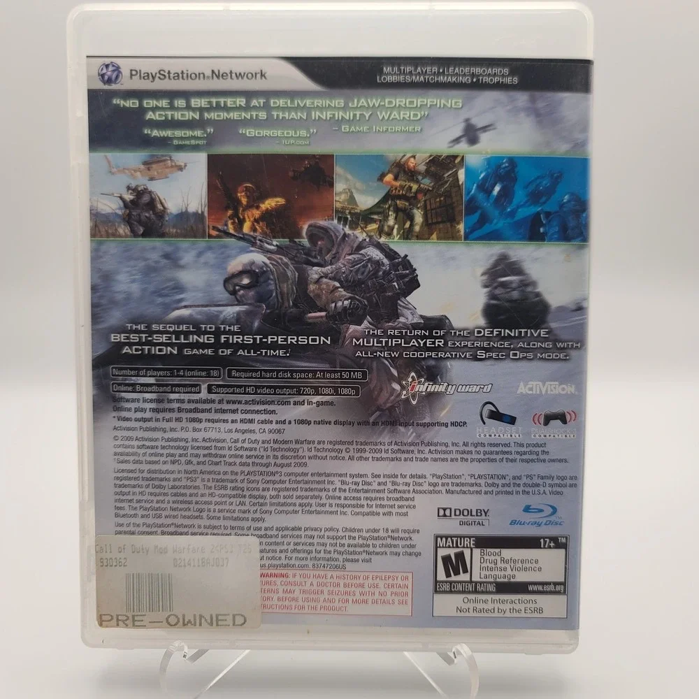 Call of Duty:‎ Modern Warfare 2 (PlayStation 3, 2009) Complete CIB